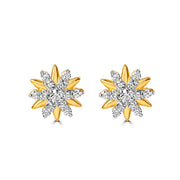 Gold-plated sterling silver starburst earrings – angled view